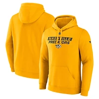 Men's Fanatics  Gold Nashville Predators Authentic Pro Fleece Pullover Hoodie