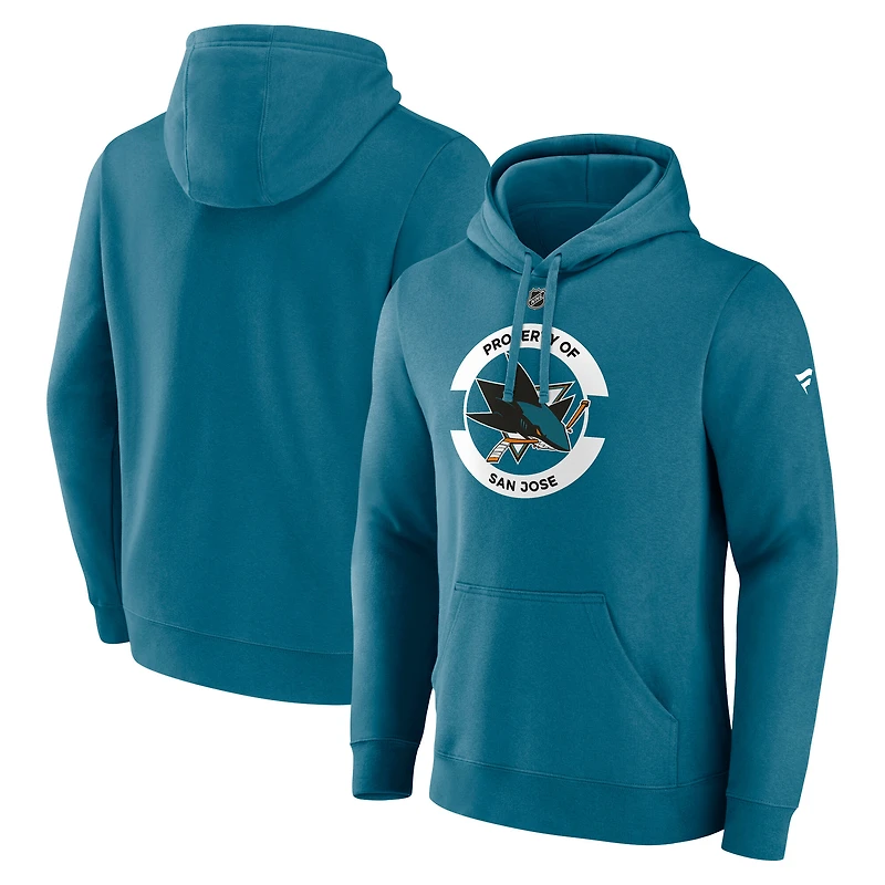 Men's Fanatics Teal San Jose Sharks Authentic Pro Secondary Hoodie