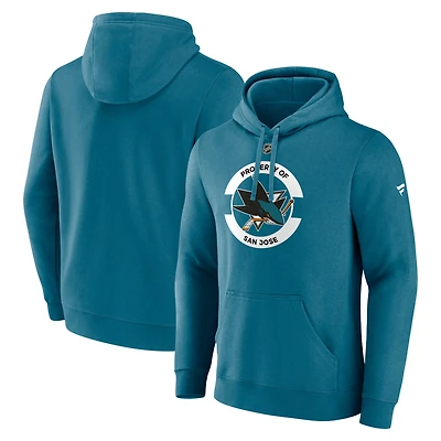 Men's Fanatics Teal San Jose Sharks Authentic Pro Secondary Hoodie
