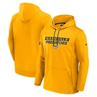 Men's Fanatics Gold Nashville Predators Authentic Pro Rink Hoodie
