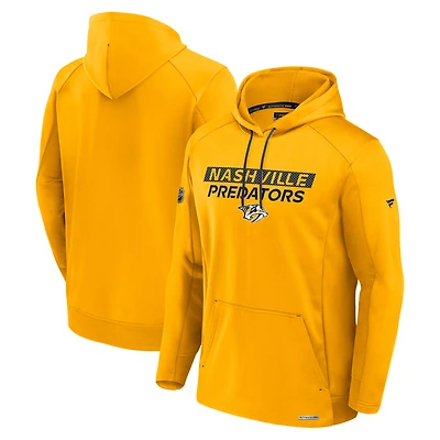Men's Fanatics Gold Nashville Predators Authentic Pro Rink Hoodie