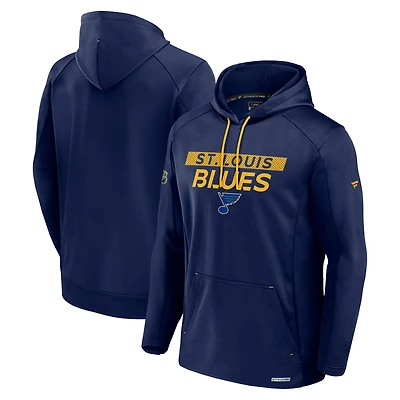 Men's Fanatics Navy St. Louis Blues Pro Rink Fleece Pullover Hoodie