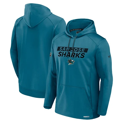 Men's Fanatics Teal San Jose Sharks Authentic Pro Rink Hoodie