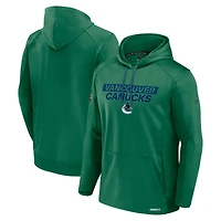 Men's Fanatics Green Vancouver Canucks Pro Rink Fleece Pullover Hoodie