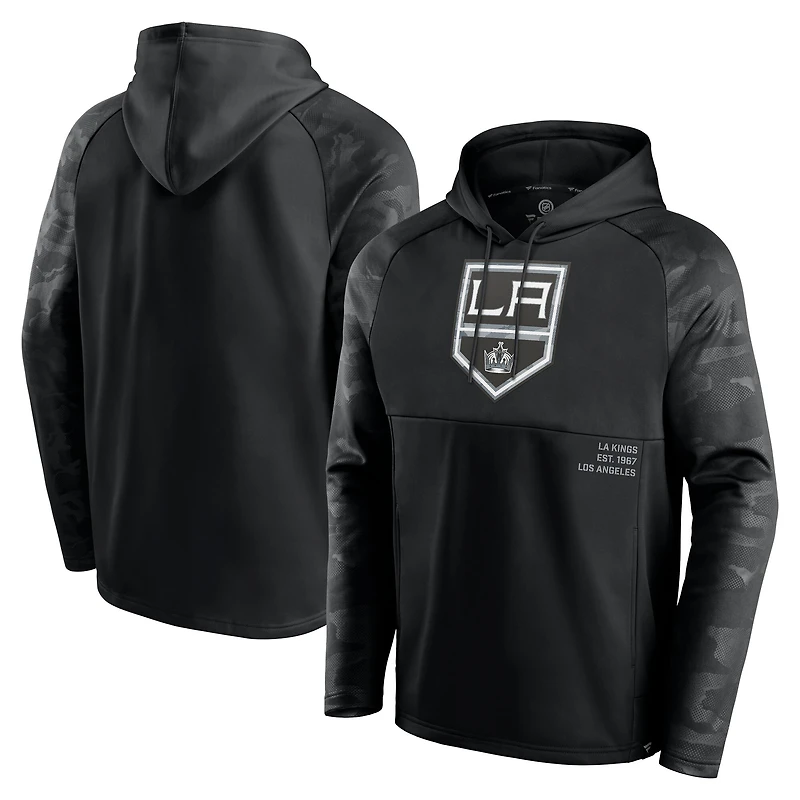Men's Fanatics Black Los Angeles Kings Shade Defender Raglan Pullover Hoodie