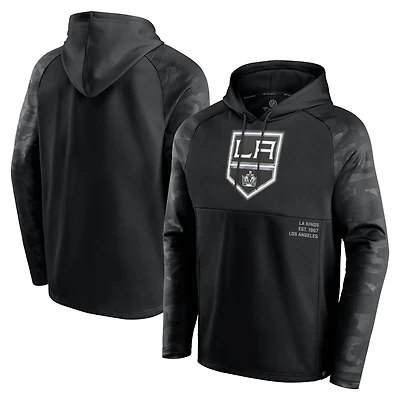 Men's Fanatics Black Los Angeles Kings Shade Defender Raglan Pullover Hoodie
