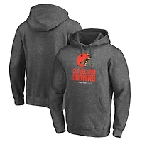 Men's Fanatics  Heather Charcoal Cleveland Browns Team Lockup Fleece Pullover Hoodie