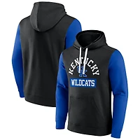 Men's Fanatics  Black Kentucky Wildcats Color Block Fleece Pullover Hoodie