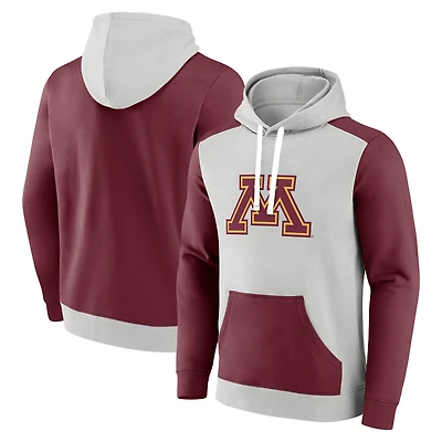 Men's Fanatics Gray/Maroon Minnesota Golden Gophers Primary Arctic Fleece Pullover Hoodie