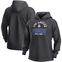 Men's Fanatics  Heather Charcoal Los Angeles Dodgers Fleece Pullover Hoodie