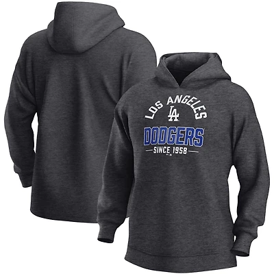 Men's Fanatics  Heather Charcoal Los Angeles Dodgers Fleece Pullover Hoodie