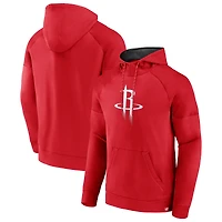 Men's Fanatics  Red Houston Rockets Iconic Defender Raglan Fleece Pullover Hoodie