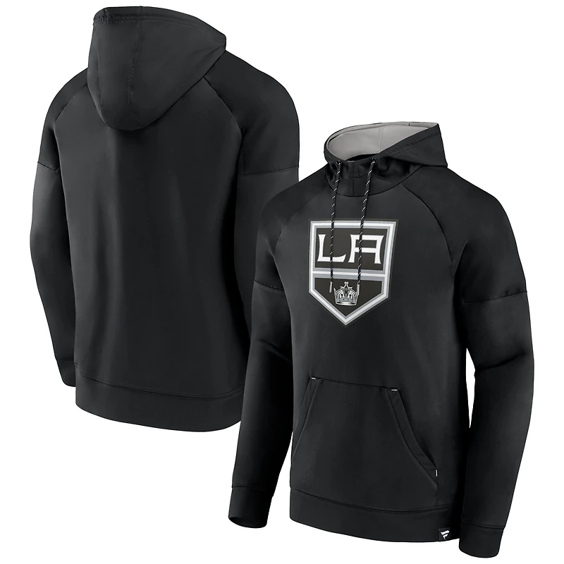 Men's Fanatics  Black Los Angeles Kings Iconic Defender Raglan Pullover Hoodie
