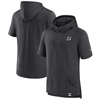 Men's Fanatics  Heather Charcoal New Jersey Devils Authentic Pro Pullover Hoodie