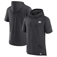 Men's Fanatics  Heather Charcoal Chicago Blackhawks Authentic Pro Short Sleeve Pullover Hoodie