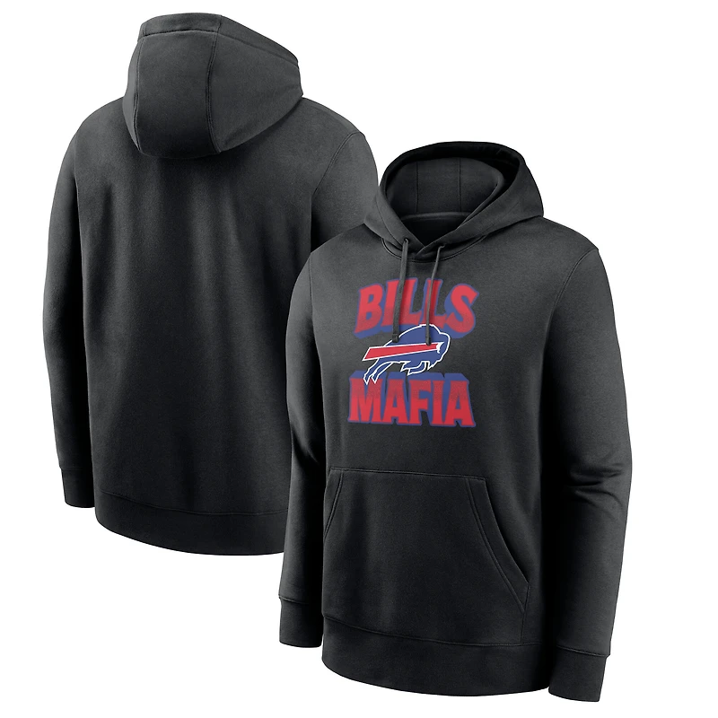 Men's Nike Black Buffalo Bills End Zone Score Club Fleece Pullover Hoodie