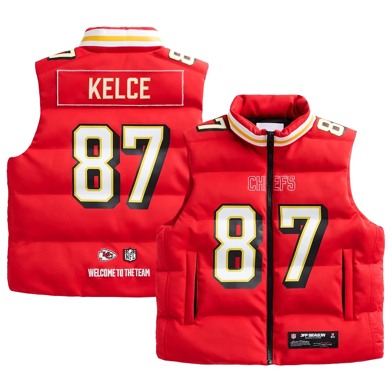 Unisex Travis Kelce Red Kansas City Chiefs Off Season x NFL Player Puffer Vest