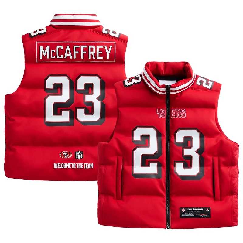 Unisex Christian McCaffrey Scarlet San Francisco 49ers Off Season x NFL Player Puffer Vest