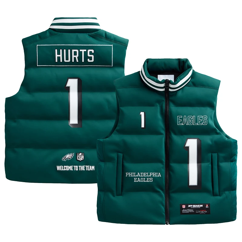 Unisex Jalen Hurts Midnight Green Philadelphia Eagles Off Season x NFL Player Puffer Vest