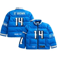 Unisex Amon-Ra St. Brown Blue Detroit Lions Off Season x NFL Player Puffer Jacket