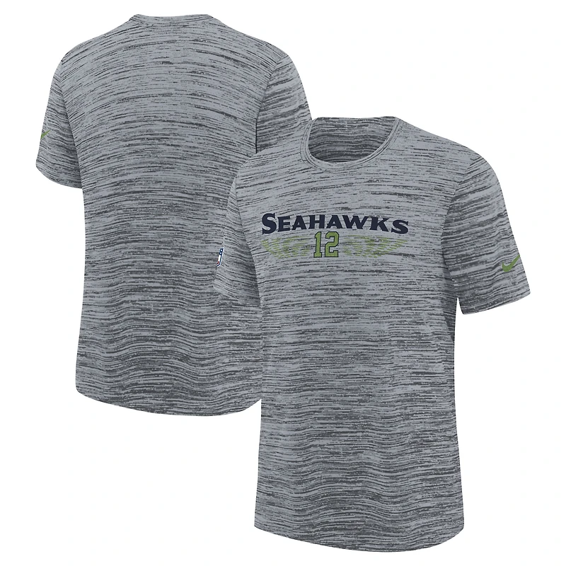 Youth Nike Wolf Gray Seattle Seahawks 2025 Rivalries Collection Sideline Velocity Dri-FIT T-Shirt