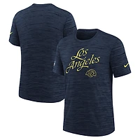 Youth Nike Midnight Blue Los Angeles Rams 2025 Rivalries Collection Sideline Velocity Dri-FIT T-Shirt