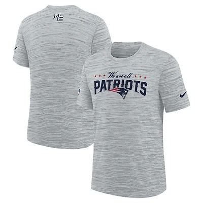 Youth Nike  Silver New England Patriots 2025 Rivalries Collection Sideline Velocity Dri-FIT T-Shirt