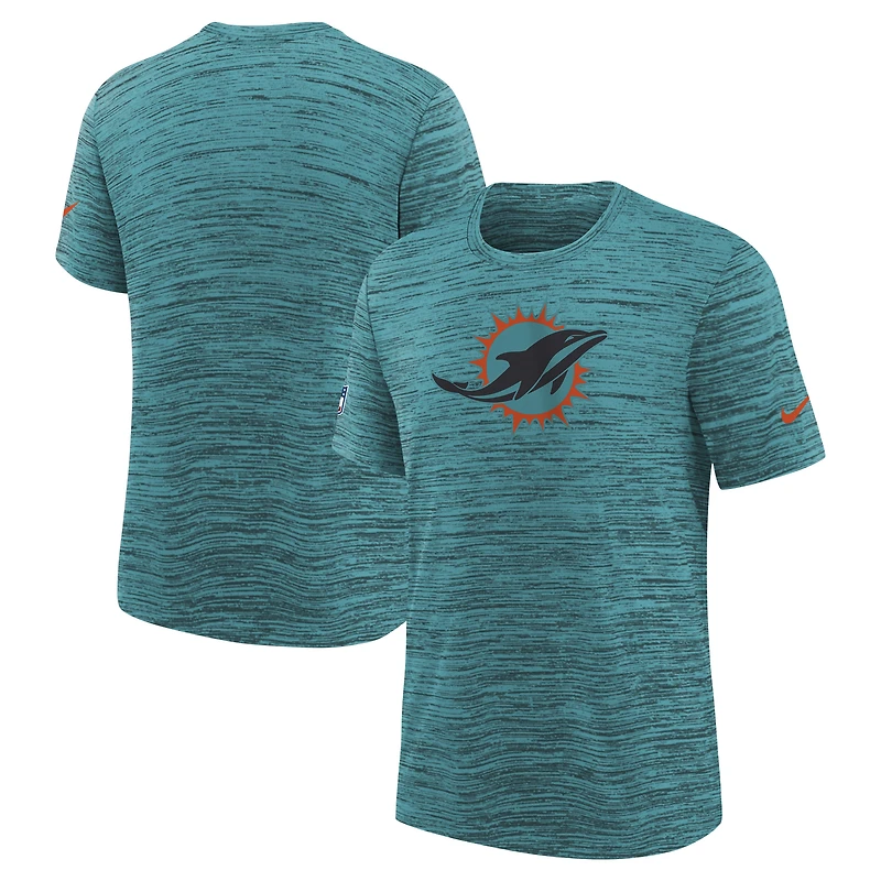 Youth Nike Turbo Green Miami Dolphins 2025 Rivalries Collection Sideline Velocity Dri-FIT T-Shirt