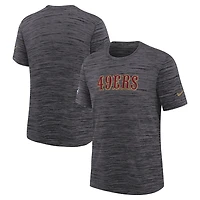 Youth Nike Heather Black San Francisco 49ers 2025 Rivalries Collection Sideline Velocity Dri-FIT T-Shirt