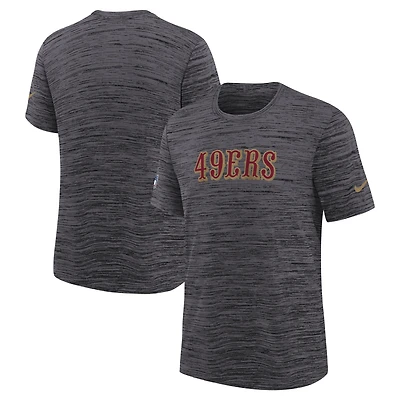 Youth Nike Heather Black San Francisco 49ers 2025 Rivalries Collection Sideline Velocity Dri-FIT T-Shirt