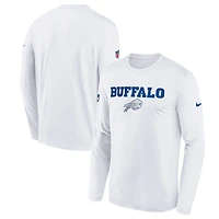 Youth Nike White Buffalo Bills 2025 Rivalries Collection Sideline Legend Dri-FIT Long Sleeve T-Shirt