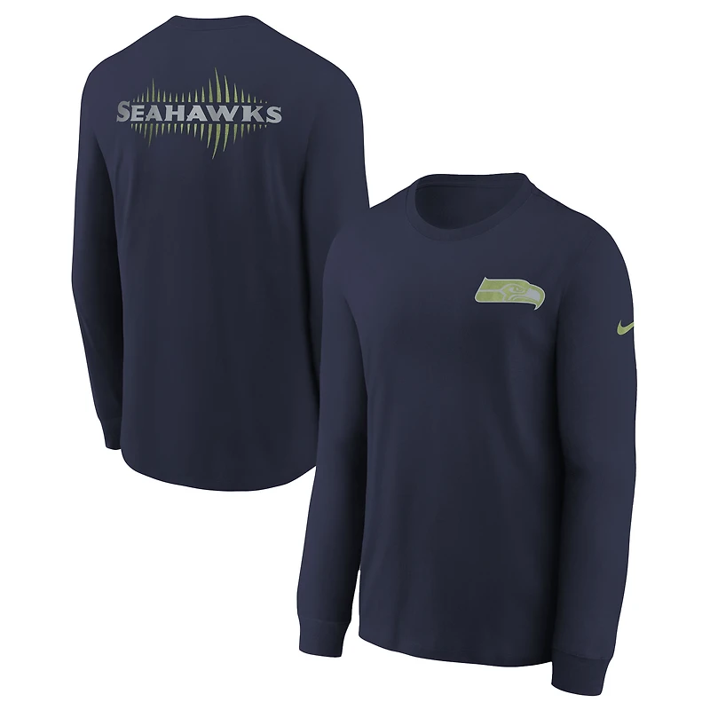 Youth Nike  College Navy Seattle Seahawks 2025 Rivalries Collection Long Sleeve T-Shirt