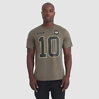 Men's Nike Jordan Love Olive Green Bay Packers 2025 Salute to Service Name & Number T-Shirt