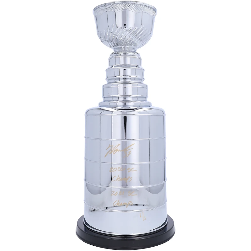 Yanni Gourde Tampa Bay Lightning Autographed 2' Replica Stanley Cup with Multiple Inscriptions - Signed in Gold - Limited Edition #1/1