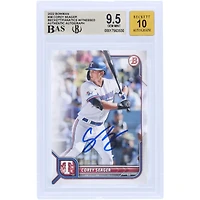 Corey Seager Texas Rangers Autographed 2022 Bowman #38 Beckett Fanatics Witnessed Authenticated /10 Card