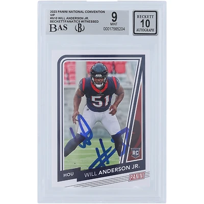 Will Anderson Jr. Houston Texans Autographed 2023 Panini National Convention VIP #N10 Beckett Fanatics Witnessed Authenticated /10 Rookie Card