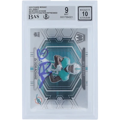 De'Von Achane Miami Dolphins Autographed 2023 Panini Mosaic NFL Debut #ND-8 Beckett Fanatics Witnessed Authenticated /10 Rookie Card