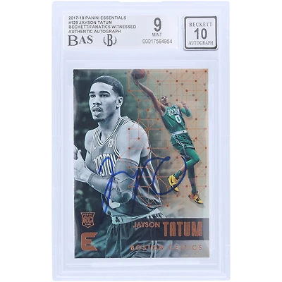 Jayson Tatum Boston Celtics Autographed 2017-18 Panini Essentials #129 Beckett Fanatics Witnessed Authenticated /10 Rookie Card
