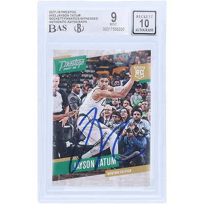 Jayson Tatum Boston Celtics Autographed 2017-18 Panini Prestige #153 Beckett Fanatics Witnessed Authenticated /10 Rookie Card
