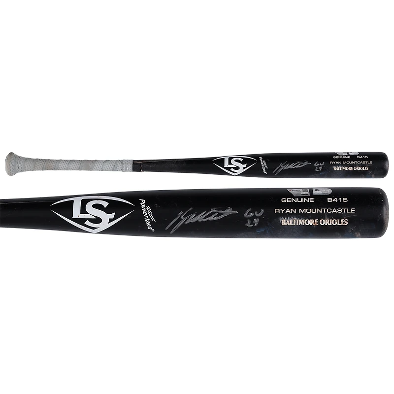 Ryan Mountcastle Baltimore Orioles Autographed Game-Used Black Louisville Slugger Broken Bat vs. Texas Rangers on June 27, 2024 with "GU 24" Inscription