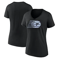 Women's Black Toronto Tempo Primary Logo V-Neck T-Shirt