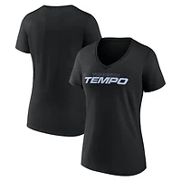 Women's Black Toronto Tempo Team Wordmark V-Neck T-Shirt