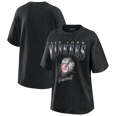 Women's WEAR by Erin Andrews  Charcoal New York Yankees Oversized Boyfriend T-Shirt