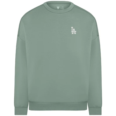 Women's Levelwear Sage Green Los Angeles Dodgers Luxe Signature Tri-Blend Pullover Sweatshirt