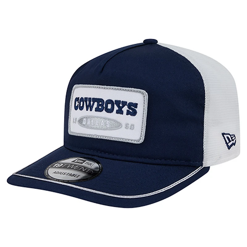 Men's New Era Navy/White Dallas Cowboys Patch 19TWENTY Adjustable Hat