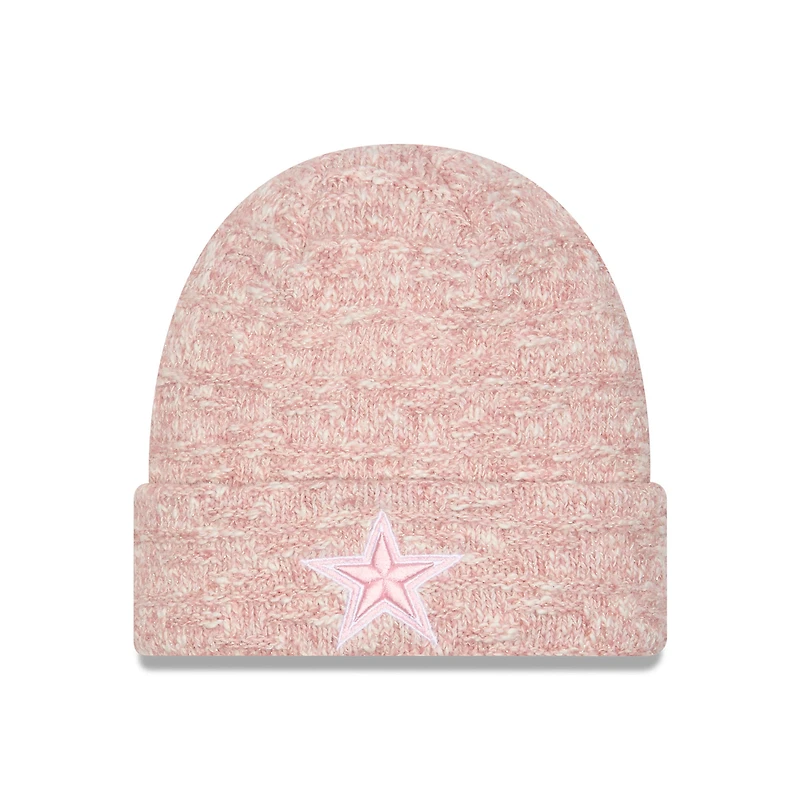 Women's New Era Pink Dallas Cowboys Metallic Cuffed Knit Hat