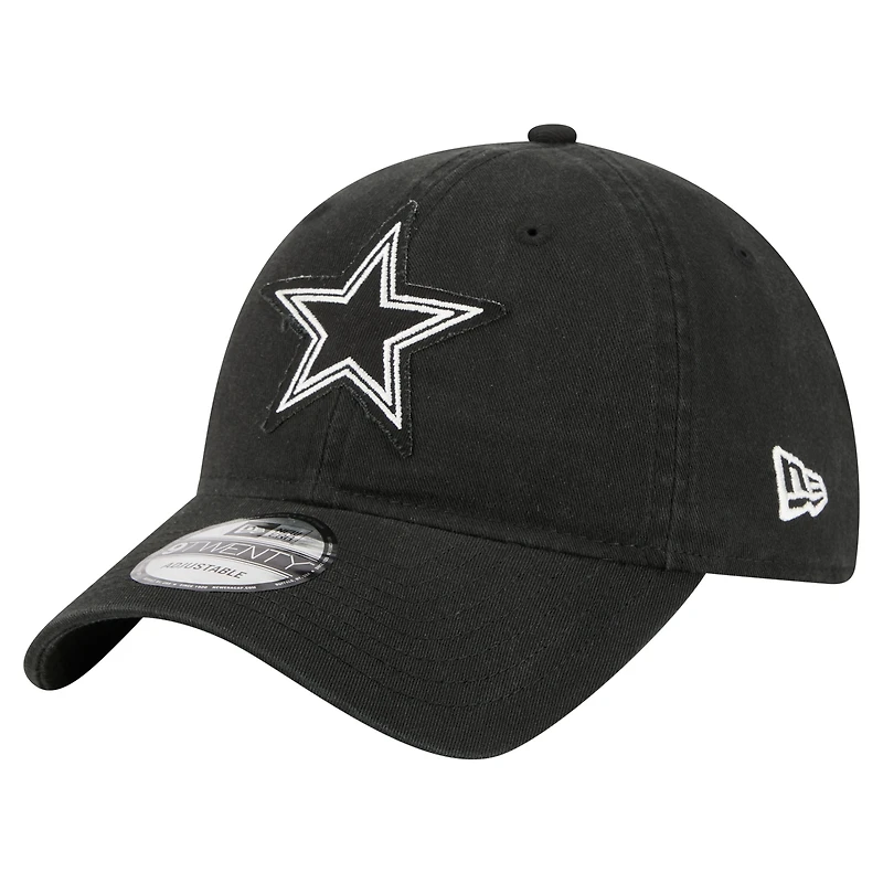 Men's New Era Black Dallas Cowboys Stamp 9TWENTY Adjustable Hat