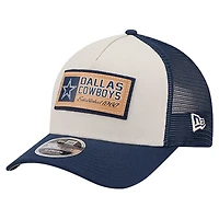 Men's New Era  Stone/Navy Dallas Cowboys Two-Tone Text 9FORTY M-Crown Adjustable Hat