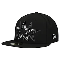 Men's New Era Black Dallas Cowboys Tri-Hit 59FIFTY Fitted Hat