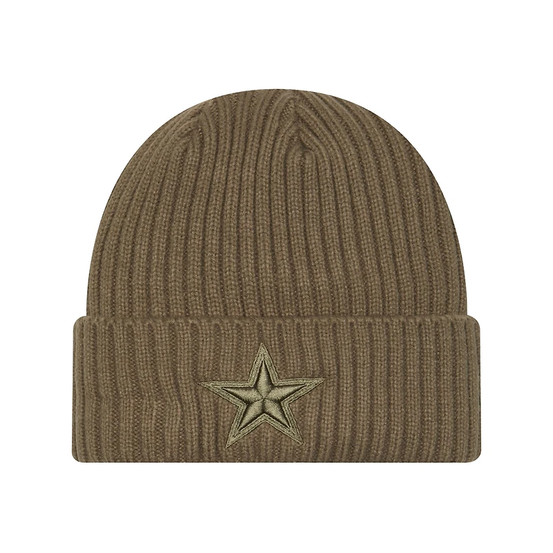 Youth New Era Olive Dallas Cowboys Color Pack Cuffed Knit Hat
